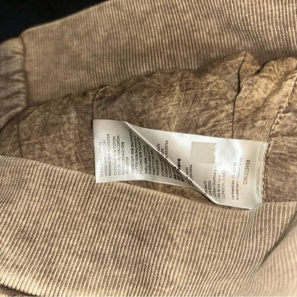 Free People Luna Cozy Bomber Jacket Ponytail Tan Quilted Puffer oversized small - Picture 5 of 9